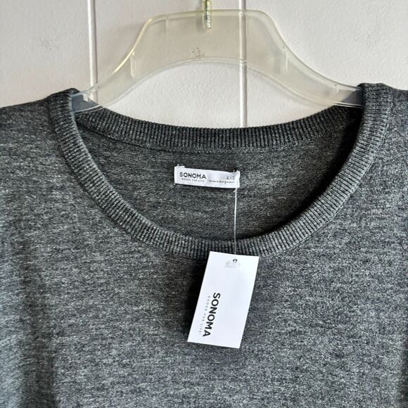 Sonoma Men’s Big & Tall 4XB Charcoal Gray Lightweight Crewneck Layering SweaterW - Picture 4 of 8